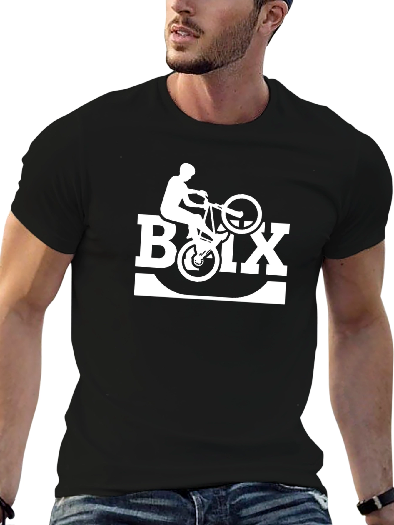 BMX Rider Graphic T-Shirt - Black Cotton Tee