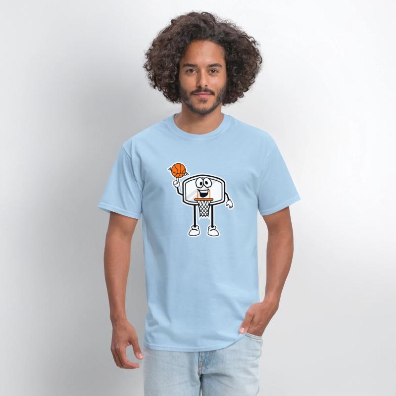 Bucket Rim Basketball Character Illustration