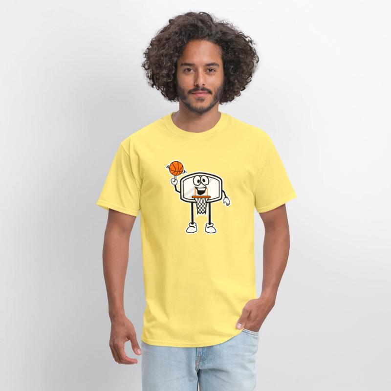 Bucket Rim Basketball Character Illustration