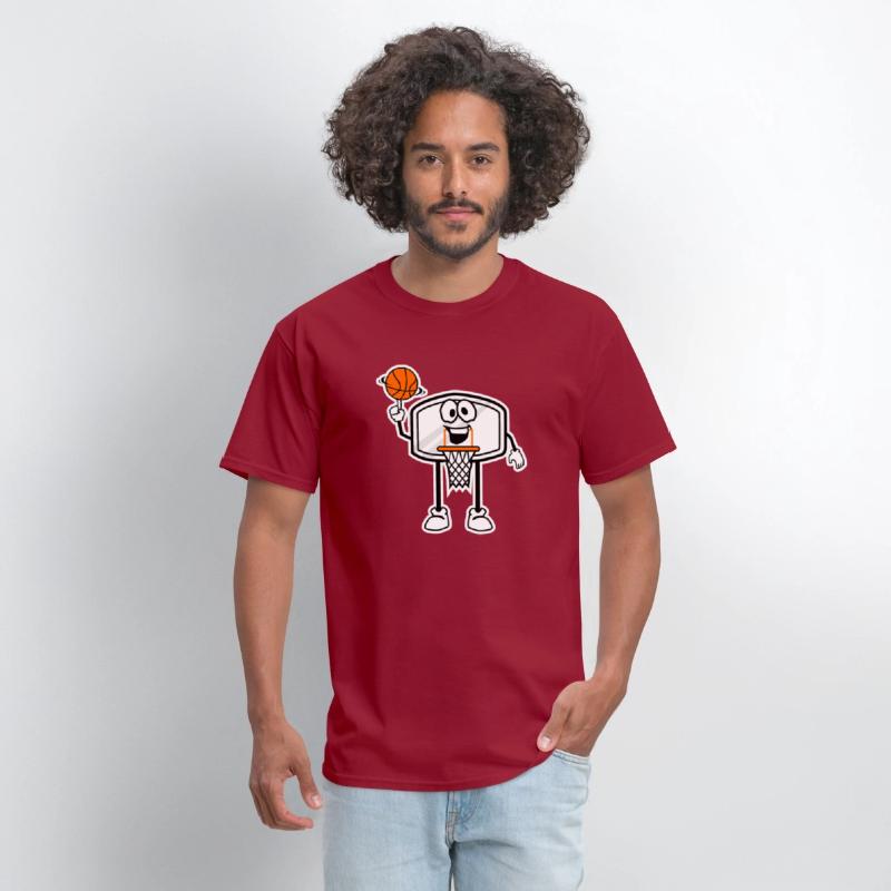 Bucket Rim Basketball Character Illustration