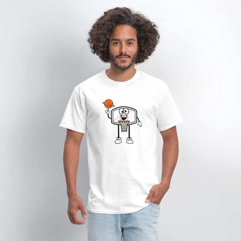 Bucket Rim Basketball Character Illustration