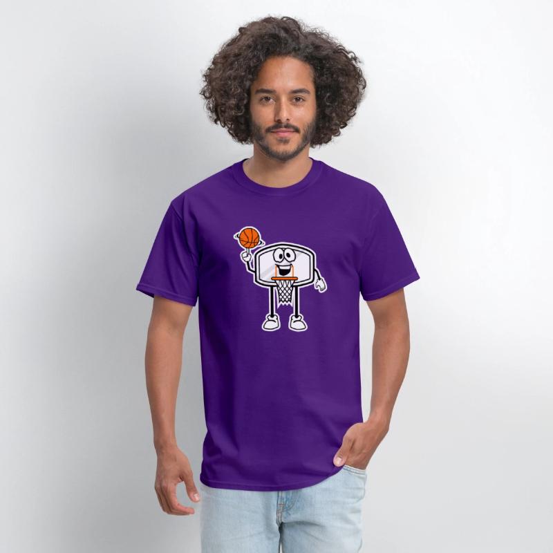 Bucket Rim Basketball Character Illustration