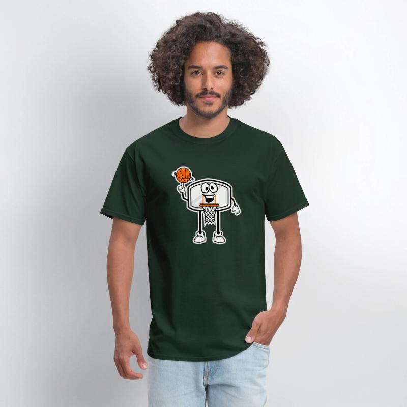 Bucket Rim Basketball Character Illustration