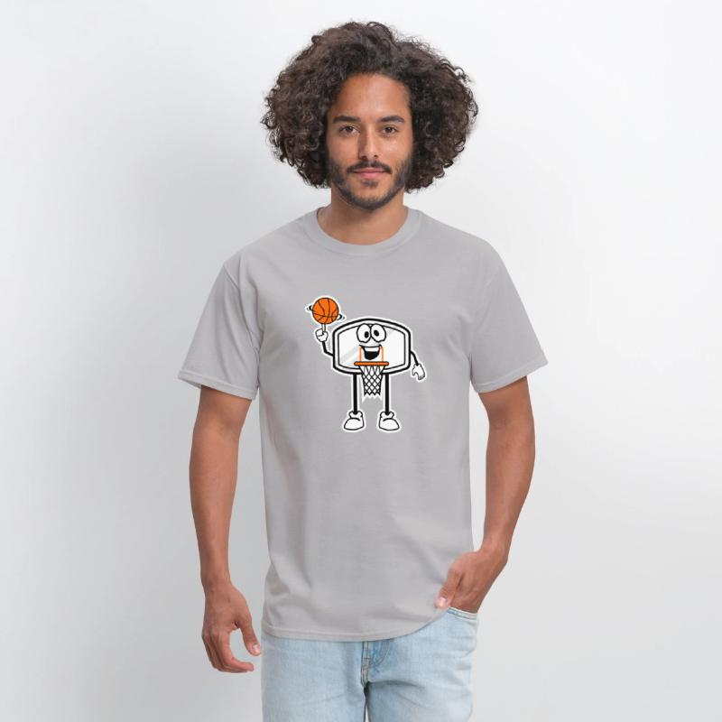 Bucket Rim Basketball Character Illustration