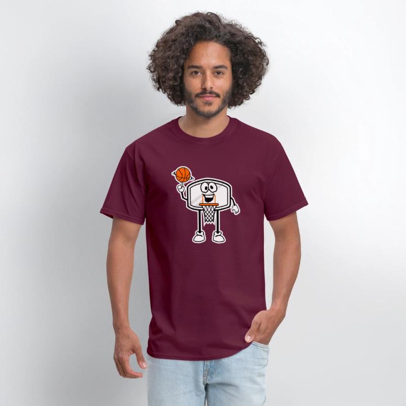 Bucket Rim Basketball Character Illustration
