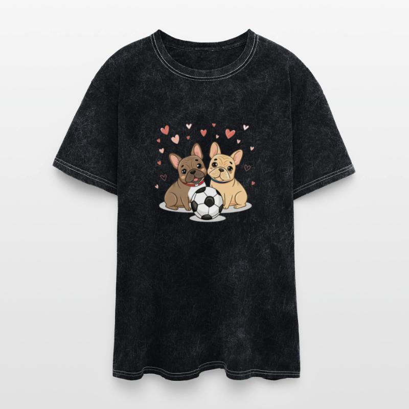 Buldog Francés with soccer ball for Valentine's D