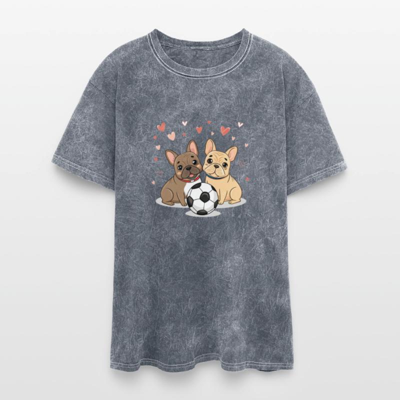 Buldog Francés with soccer ball for Valentine's D