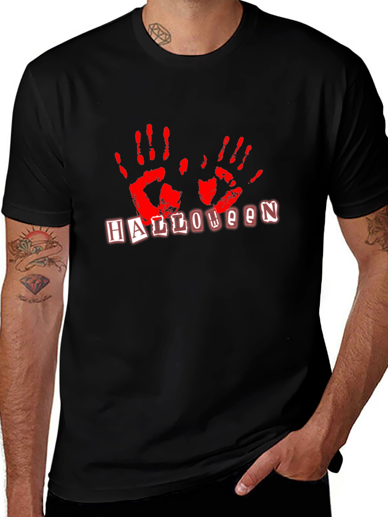 Halloween Handprint T-Shirt - Spooky Season Apparel