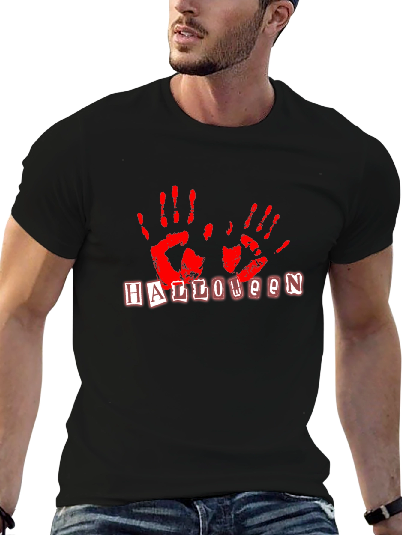 Halloween Handprint T-Shirt - Spooky Season Apparel