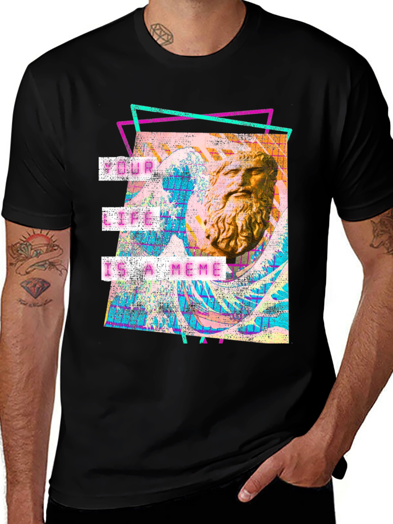 Your Life Is A Meme Black Graphic Tee