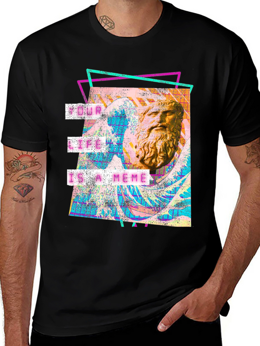 Your Life Is A Meme Black Graphic Tee