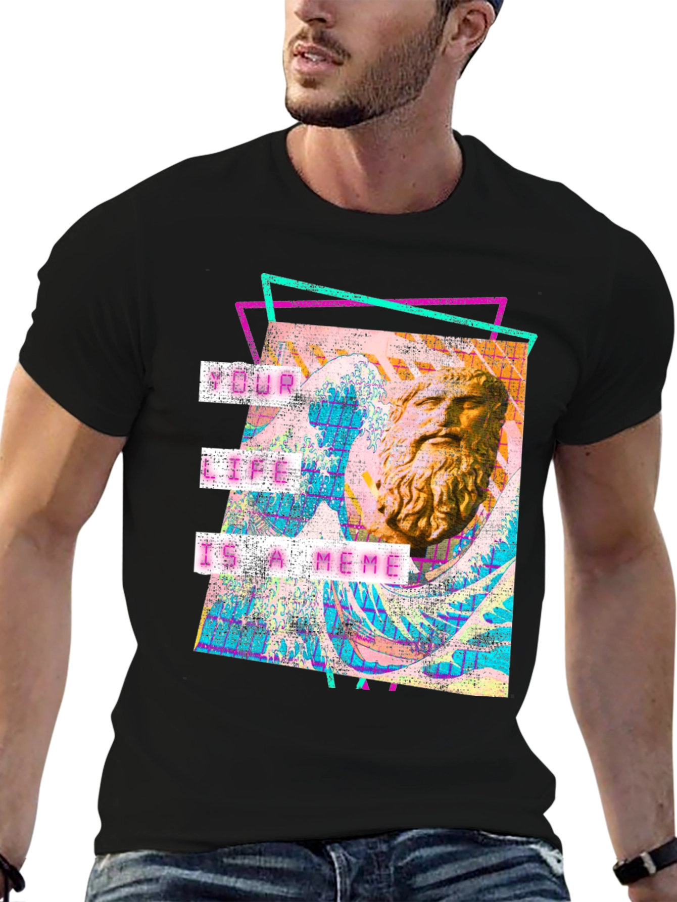 Your Life Is A Meme Black Graphic Tee