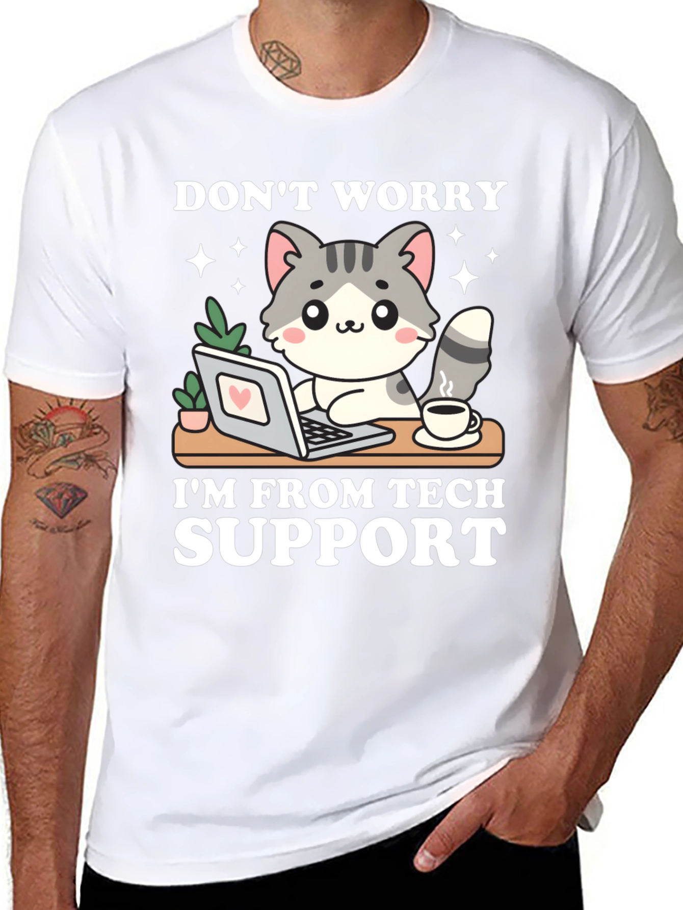 Tech Support Cat T-Shirt