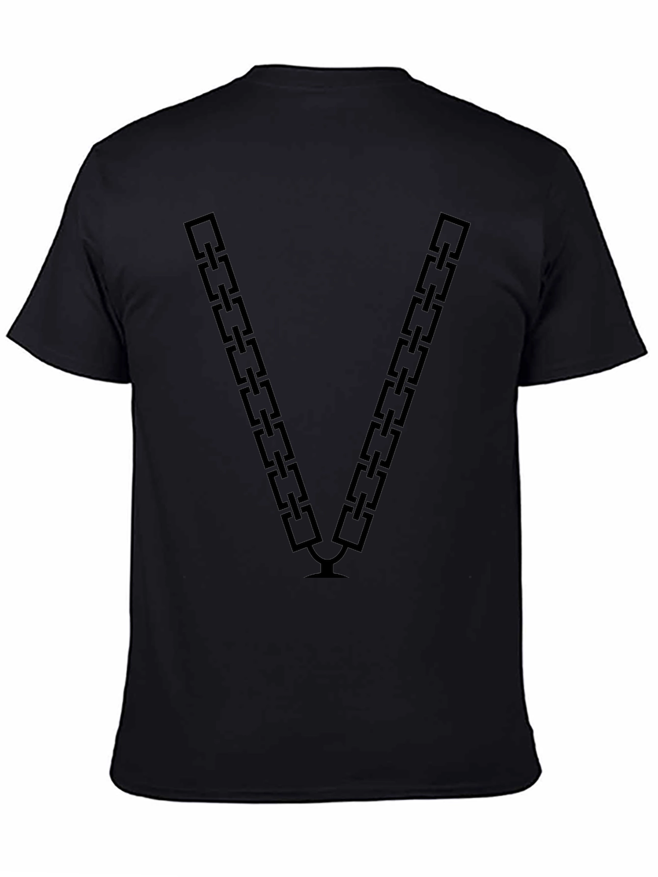 Chain V T-Shirt - Black Graphic Tee