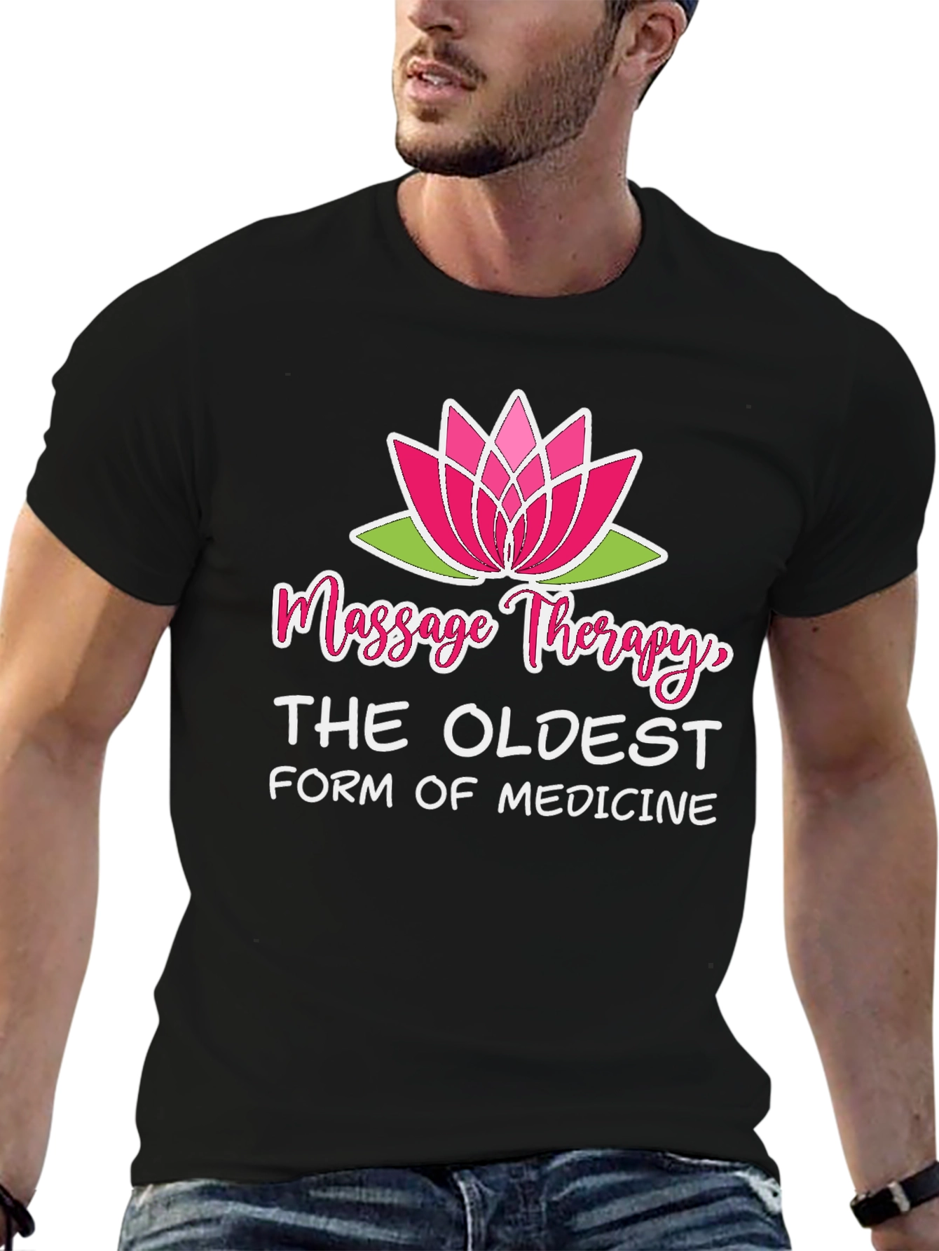 Massage Therapy T-Shirt Lotus Flower Design
