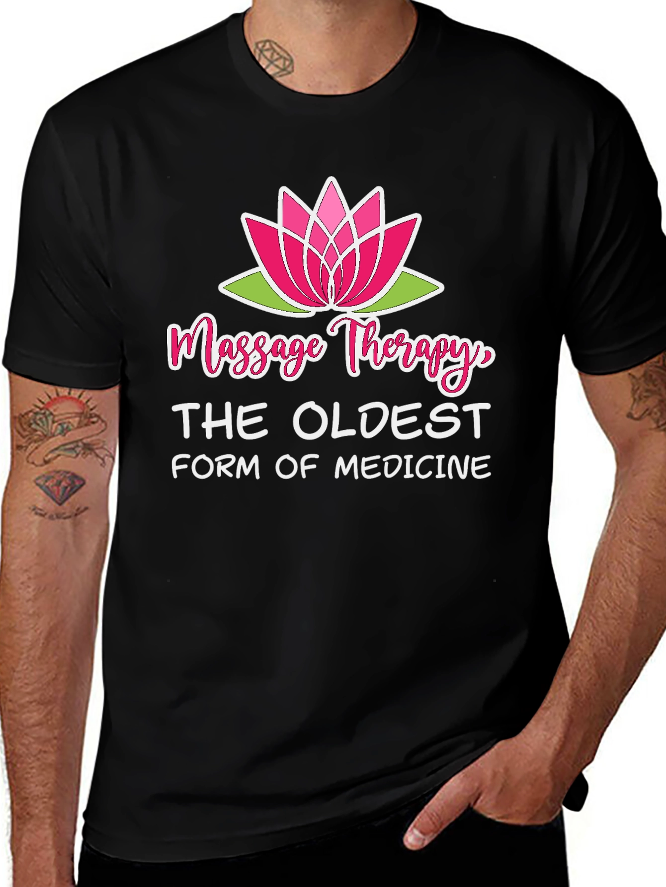 Massage Therapy T-Shirt Lotus Flower Design
