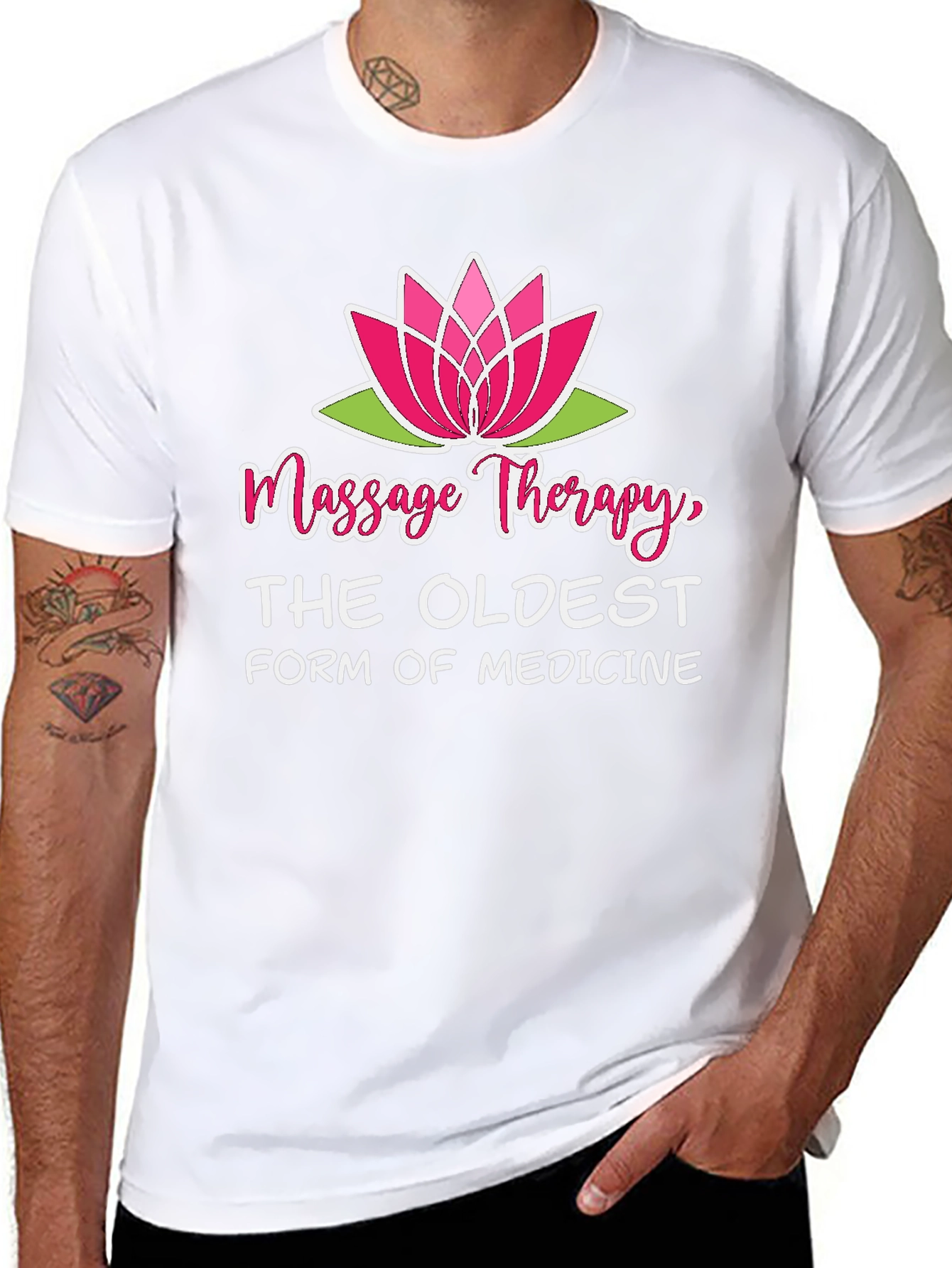 Massage Therapy T-Shirt Lotus Flower Design