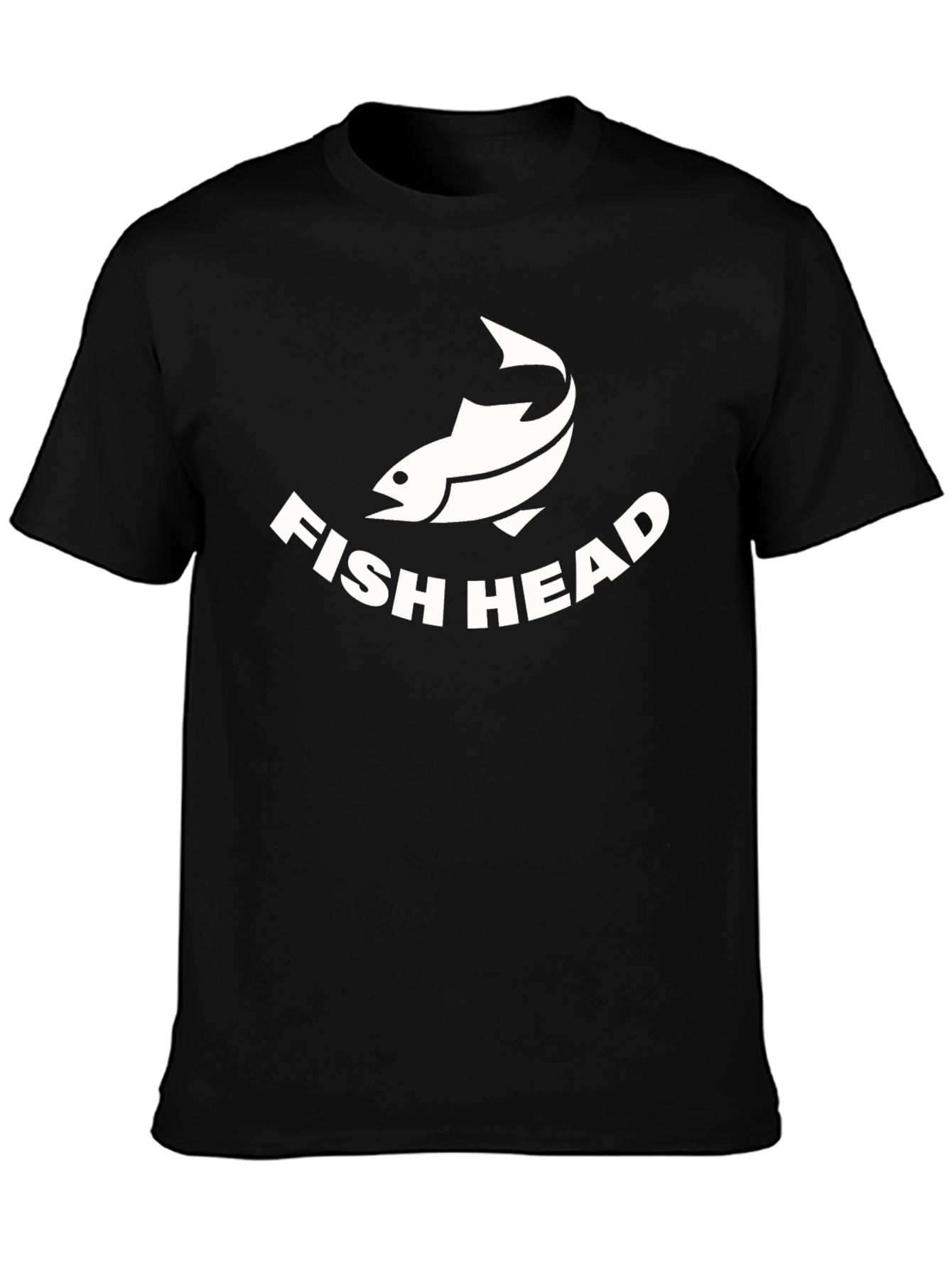 Fish Head Graphic T-Shirt - Black Cotton Tee
