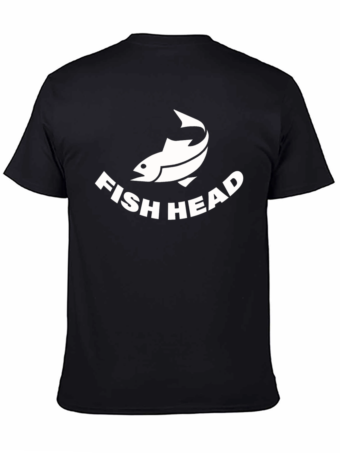Fish Head Graphic T-Shirt - Black Cotton Tee
