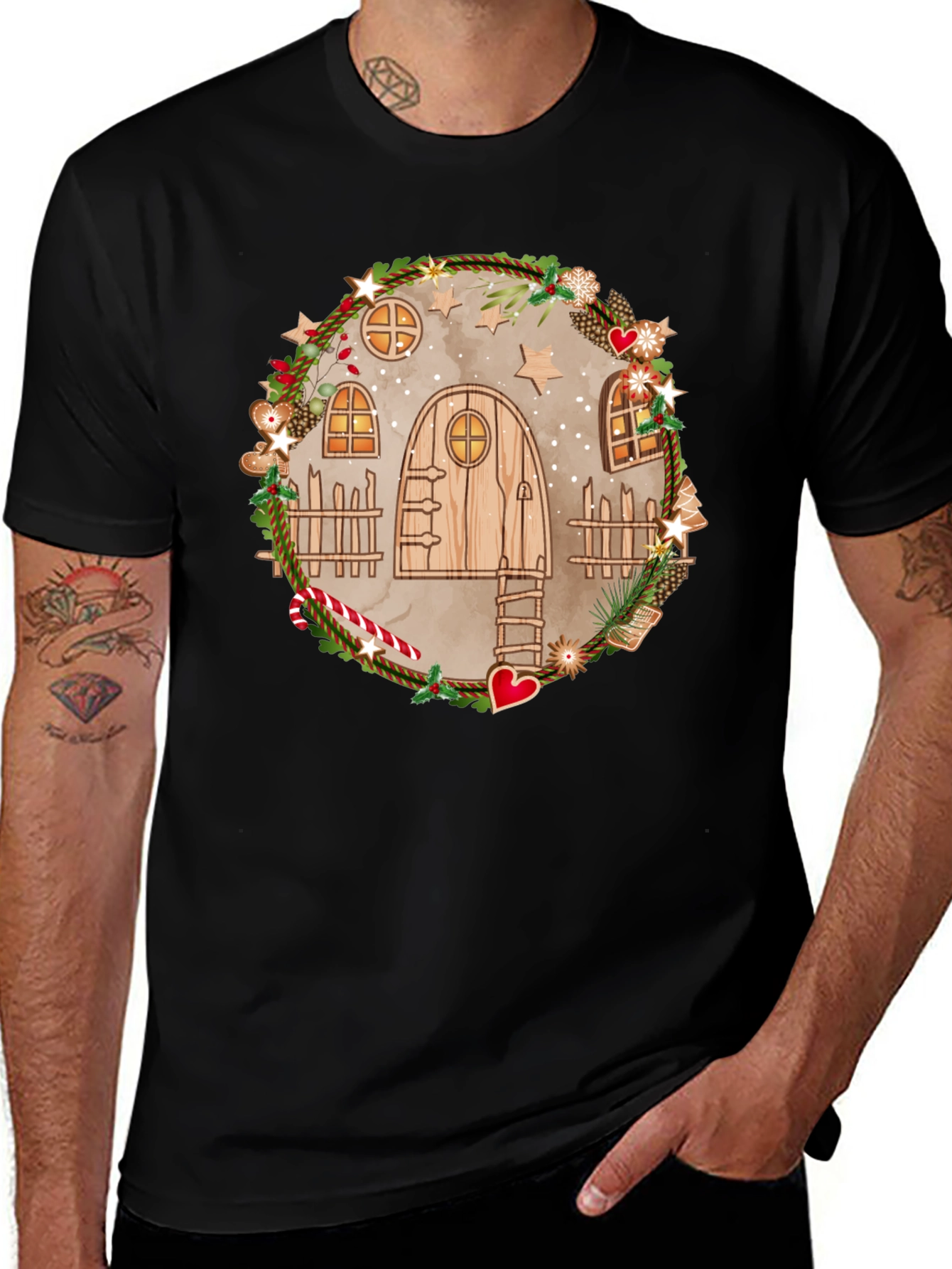 Whimsical Holiday House T-Shirt