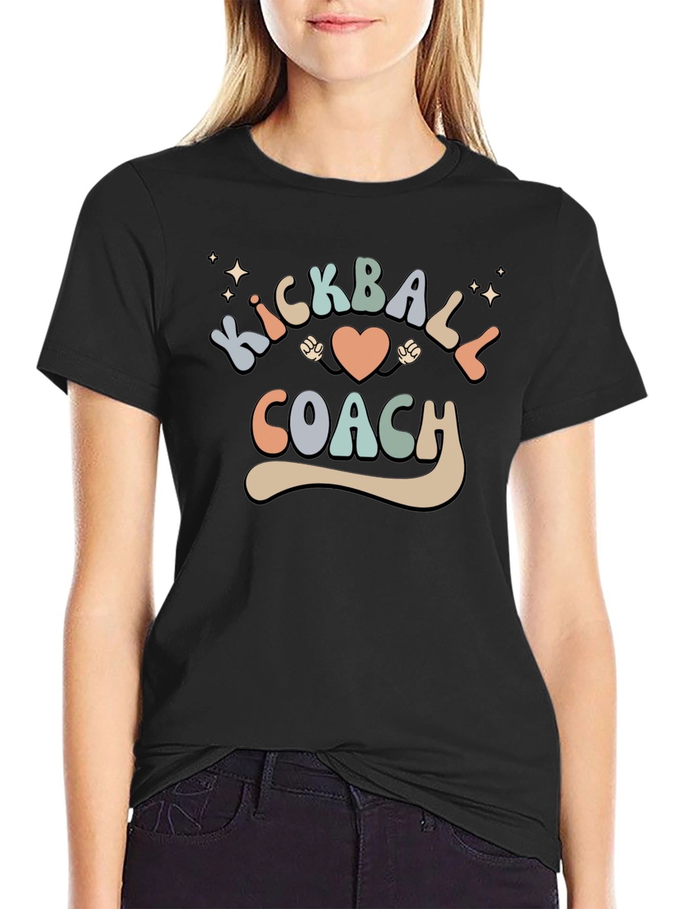 Kickball Coach Retro Style Black T-Shirt