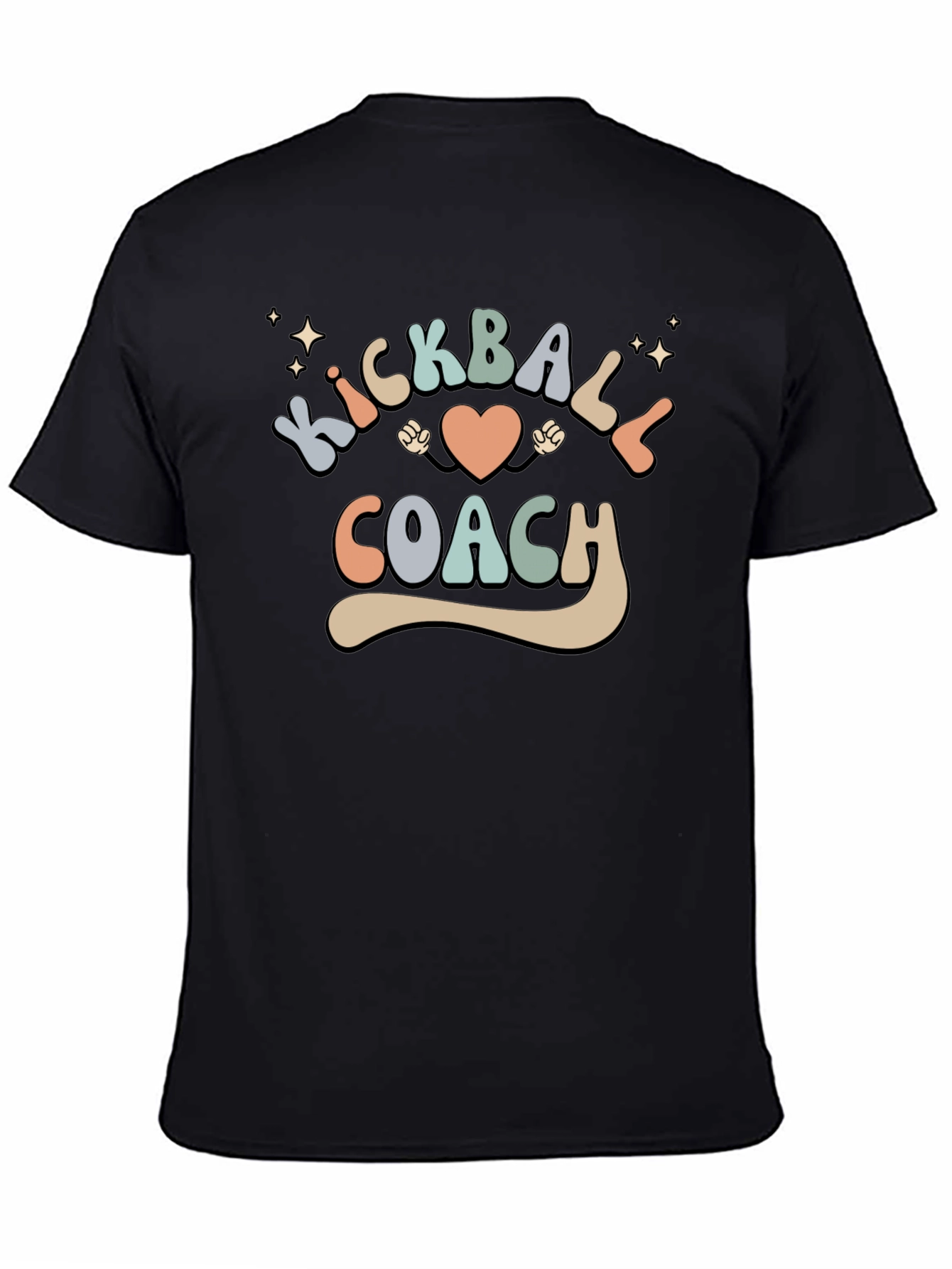 Kickball Coach Retro Style Black T-Shirt