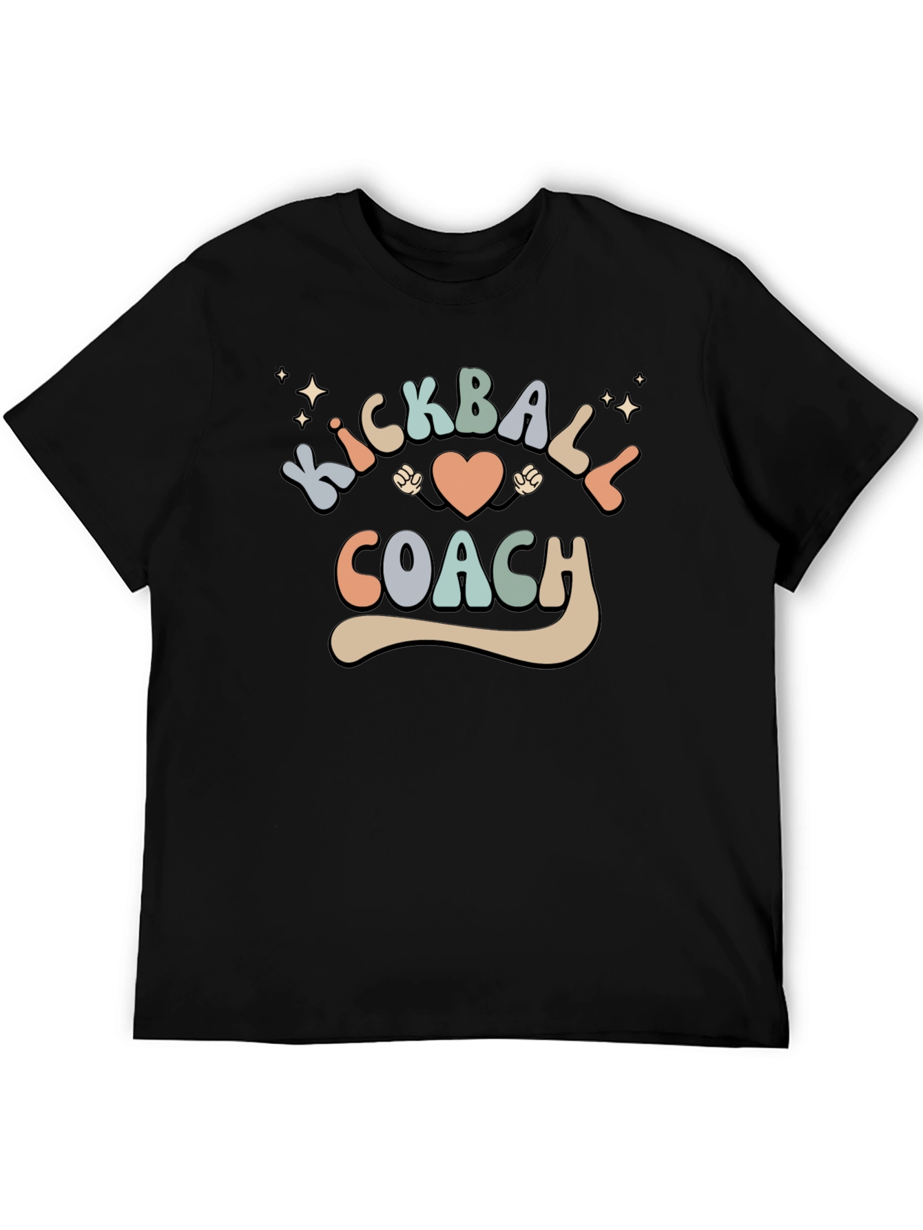 Kickball Coach Retro Style Black T-Shirt