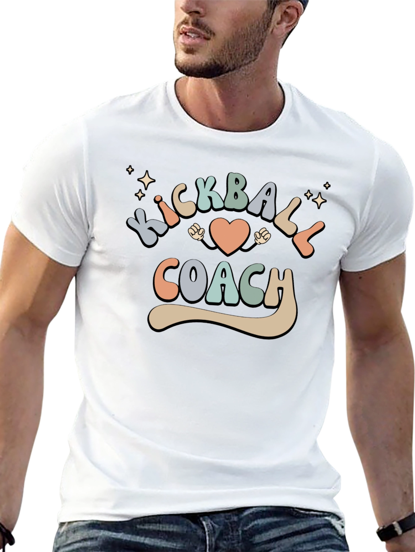 Kickball Coach Retro Style Black T-Shirt