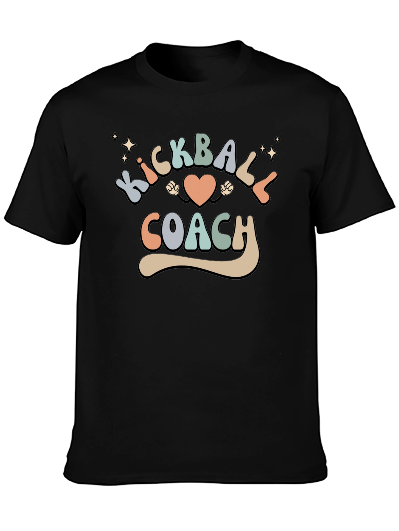 Kickball Coach Retro Style Black T-Shirt