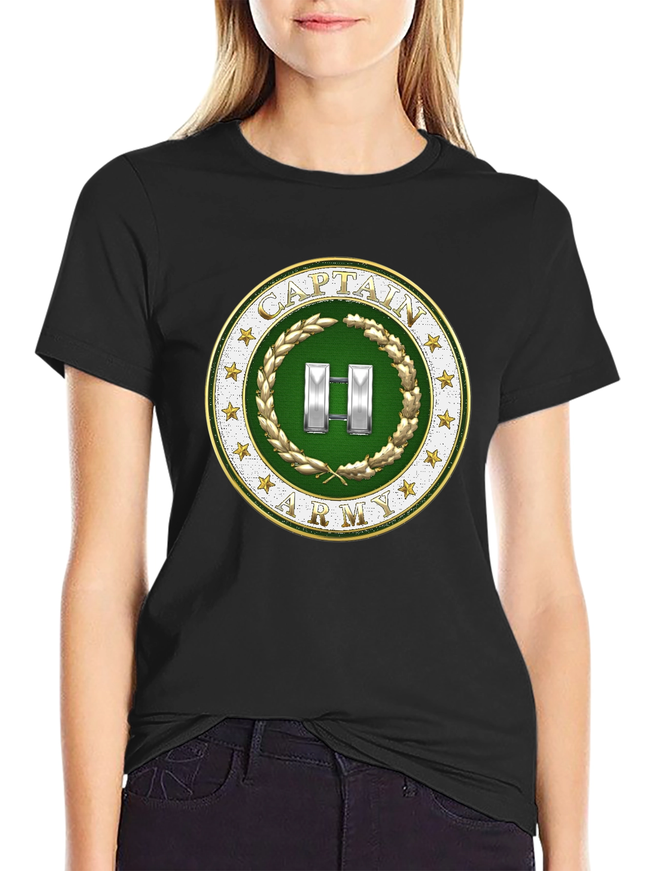 Captain Army T-Shirt - Military Rank Symbol Tee