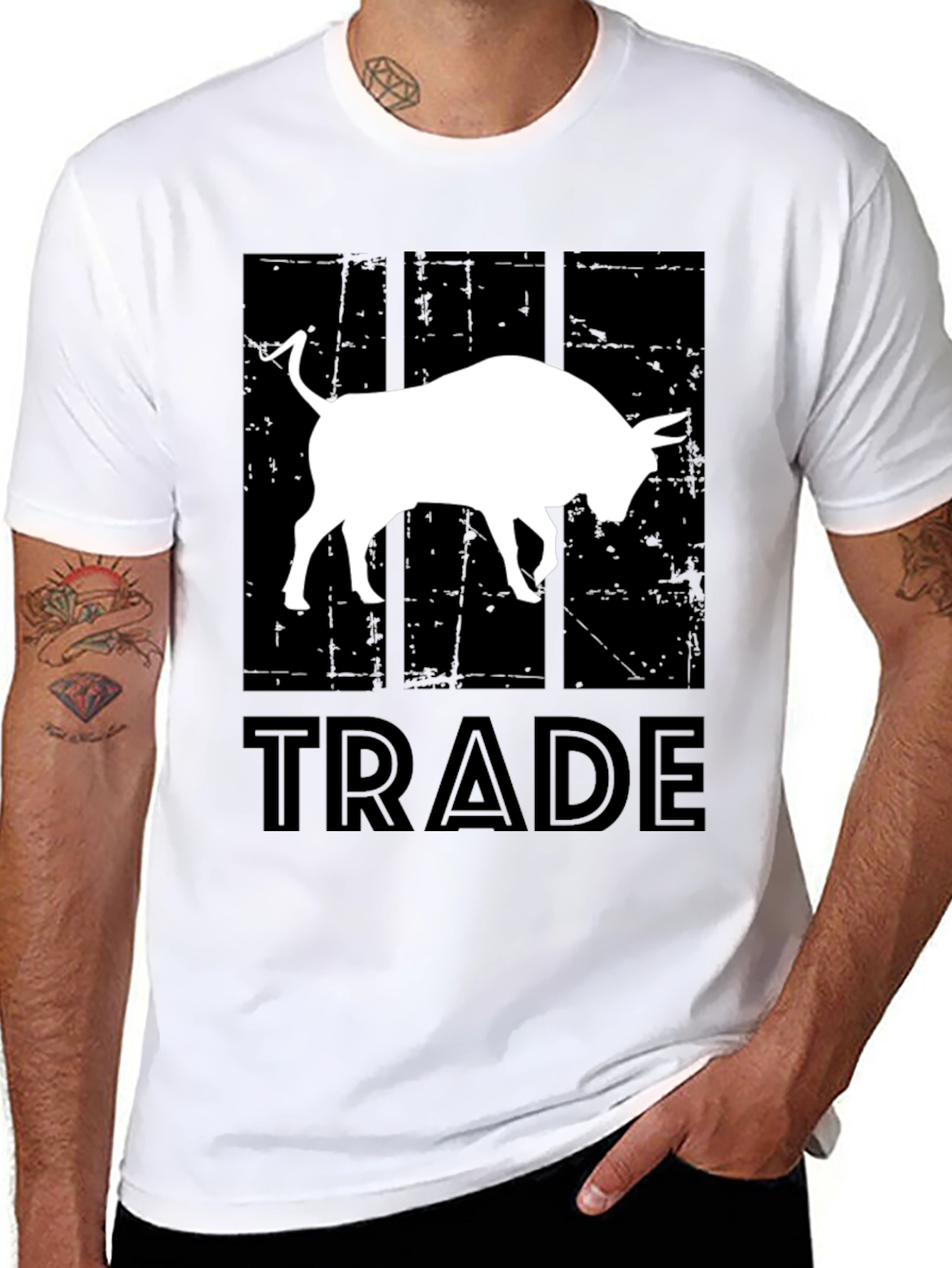 Trade Bull T-Shirt - Black Cotton Graphic Tee