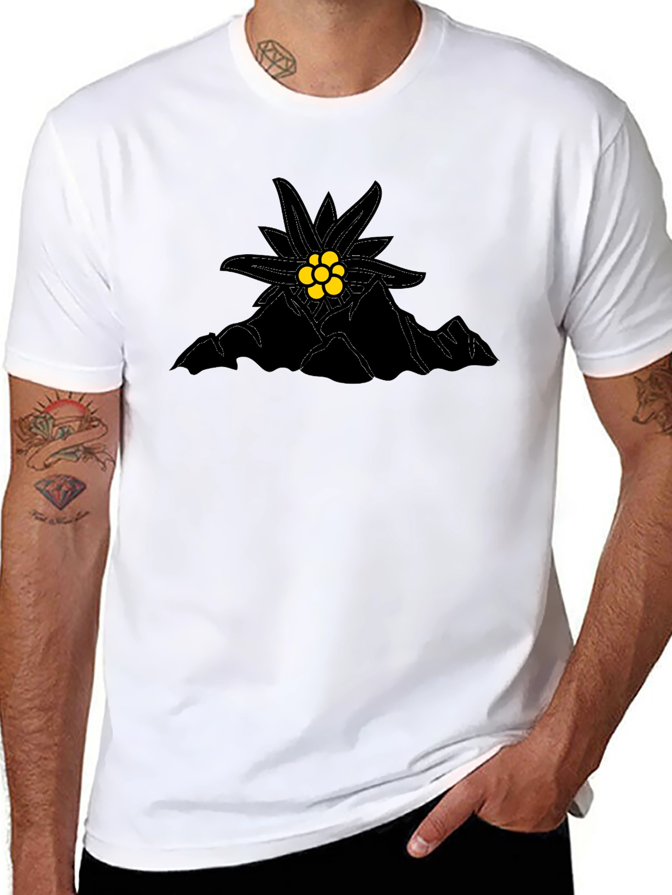 Edelweiss Mountain Black T-Shirt