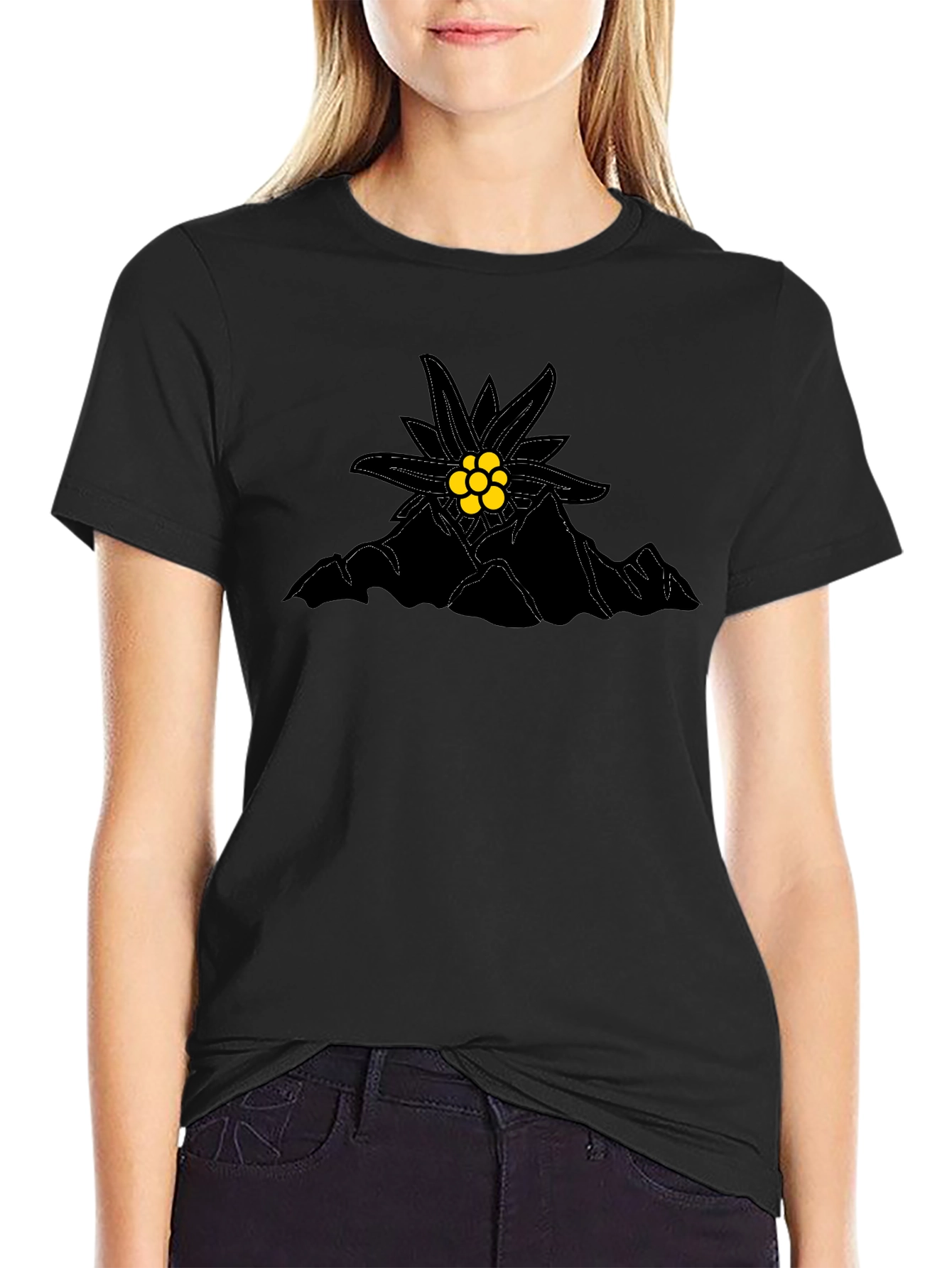 Edelweiss Mountain Black T-Shirt