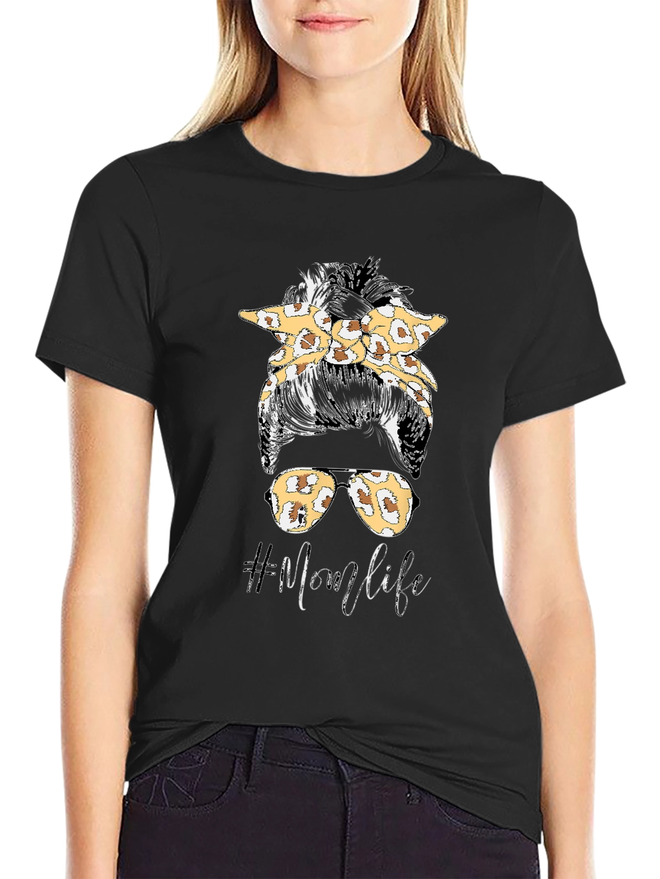 Mom Life Graphic Tee - Messy Bun Shirt