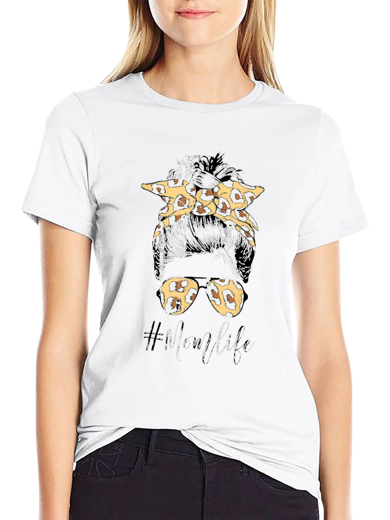 Mom Life Graphic Tee - Messy Bun Shirt