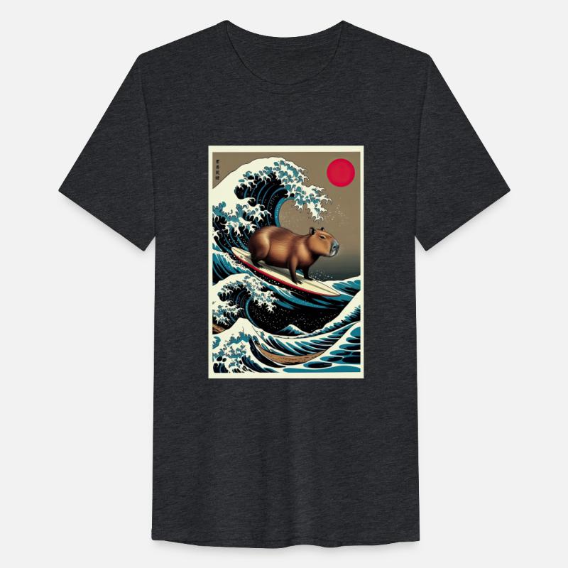 Capybara Surfing A Great Wave Kanagawa