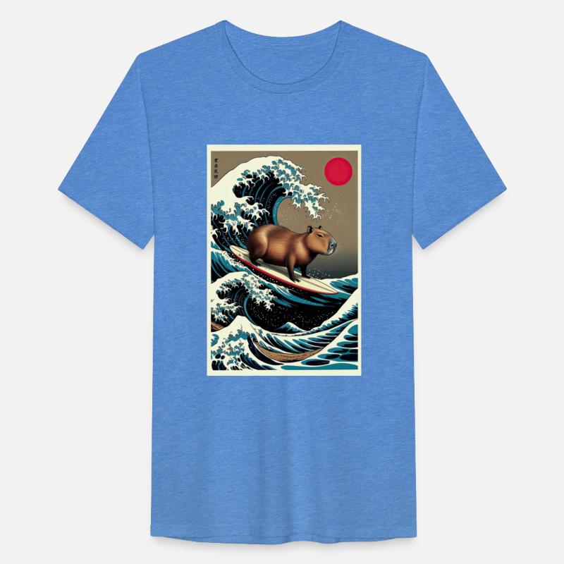 Capybara Surfing A Great Wave Kanagawa