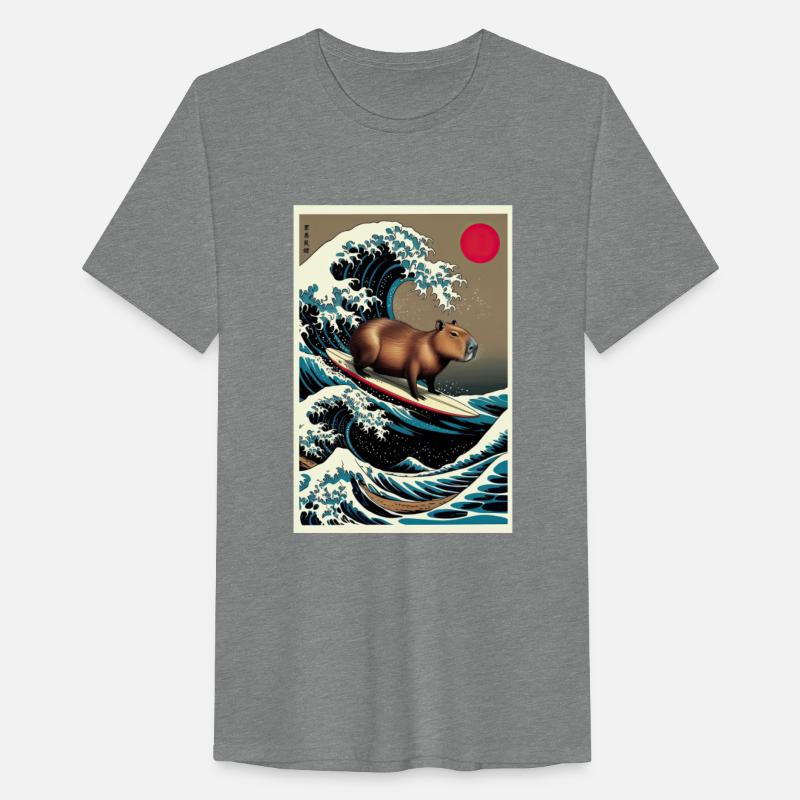 Capybara Surfing A Great Wave Kanagawa