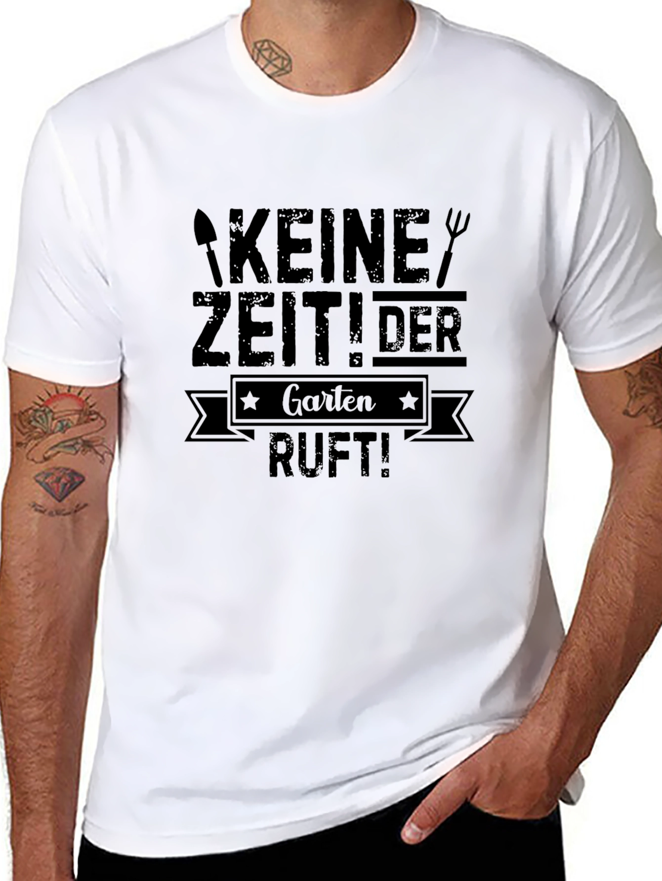 Garten Ruft! Mens Black Graphic T-Shirt