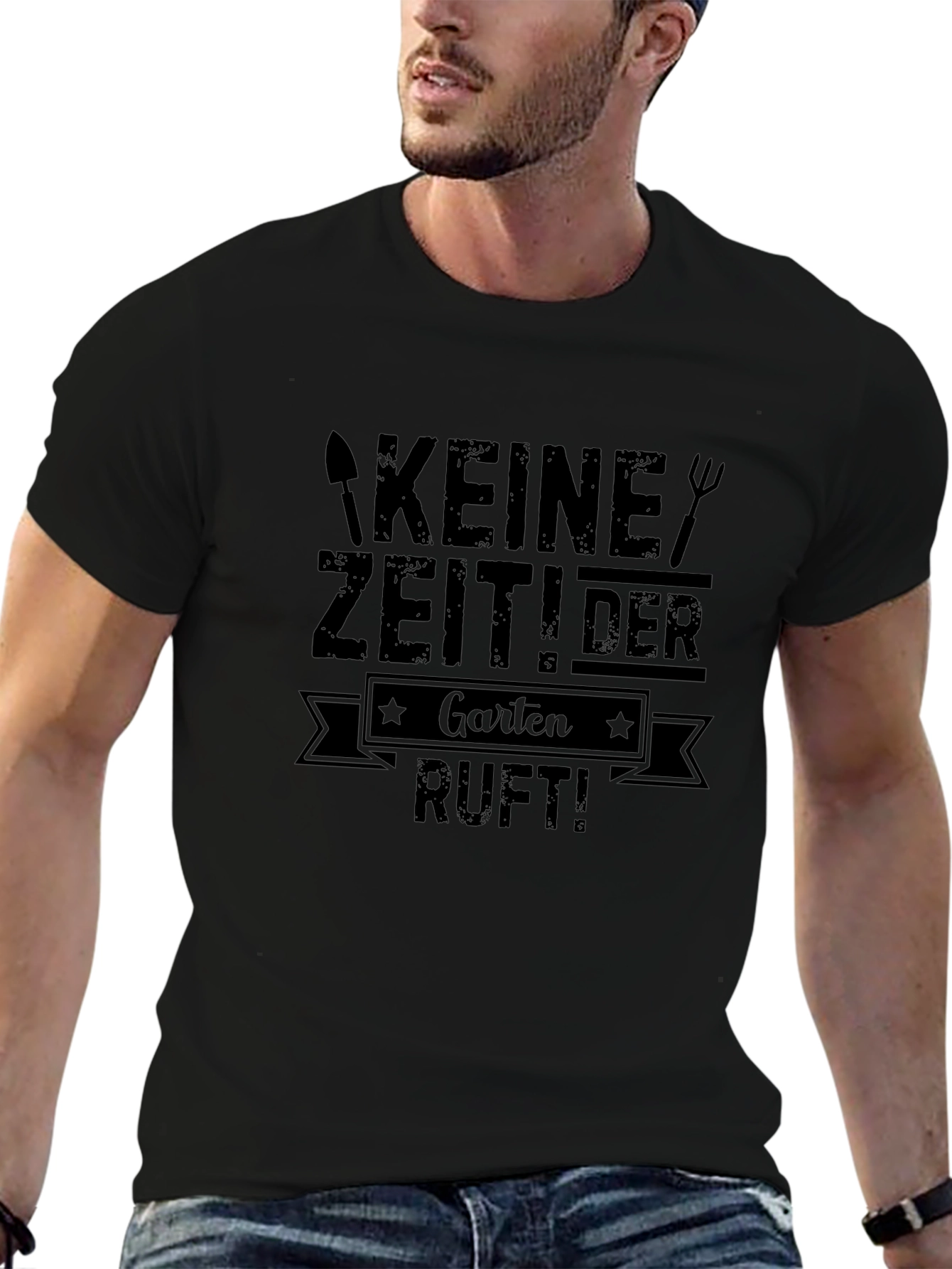 Garten Ruft! Mens Black Graphic T-Shirt