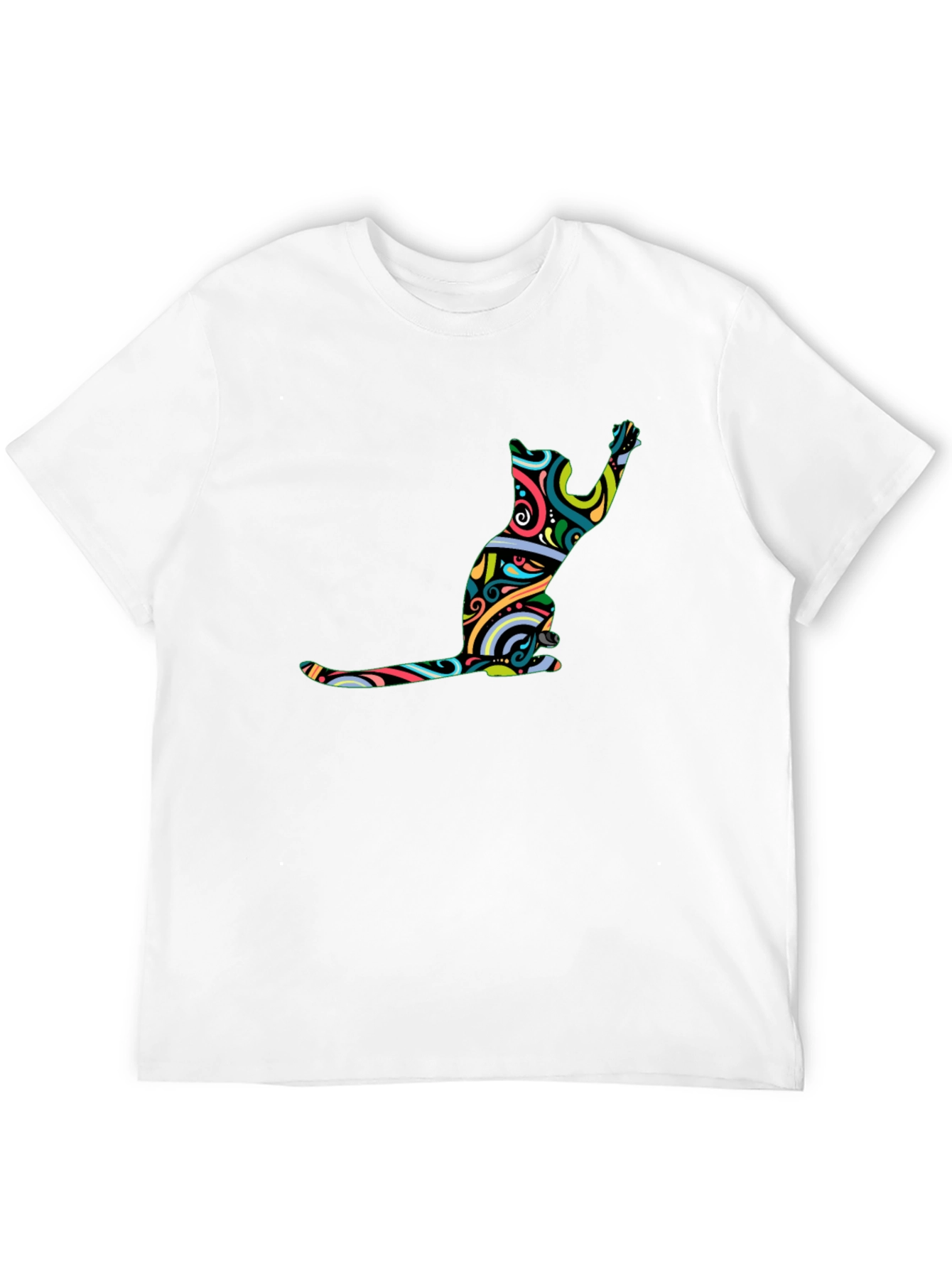 Abstract Cat Art T-Shirt - Modern Graphic Tee