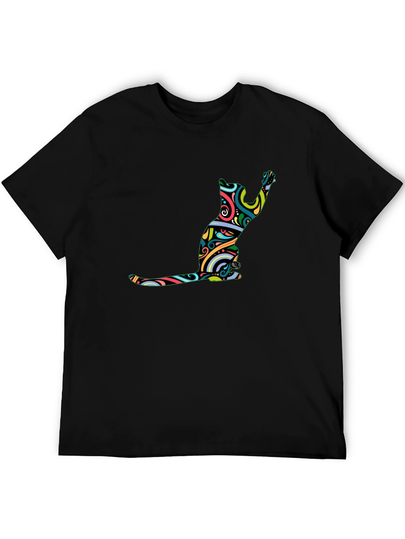 Abstract Cat Art T-Shirt - Modern Graphic Tee