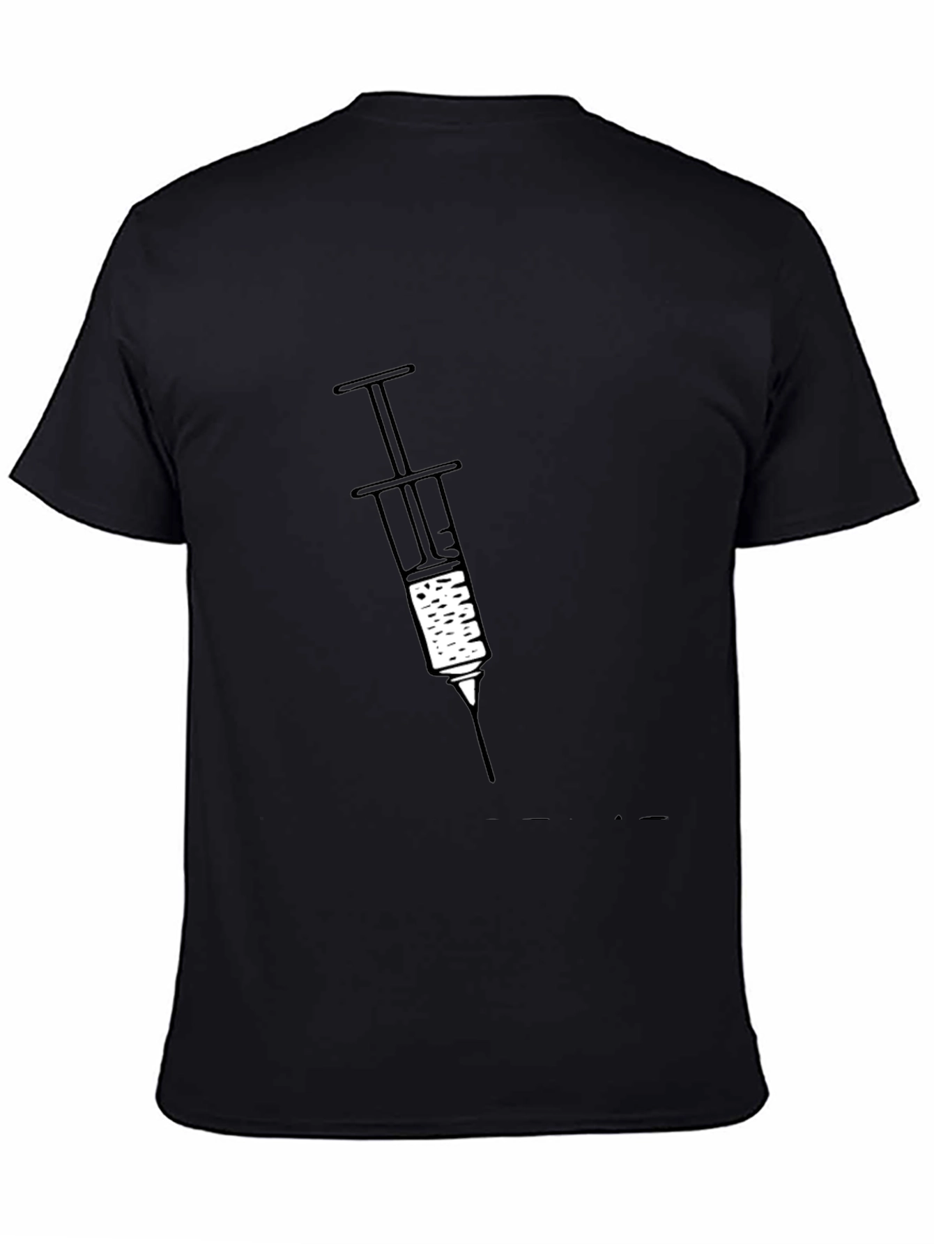 Syringe Graphic Black T-Shirt - Unique Novelty Tee