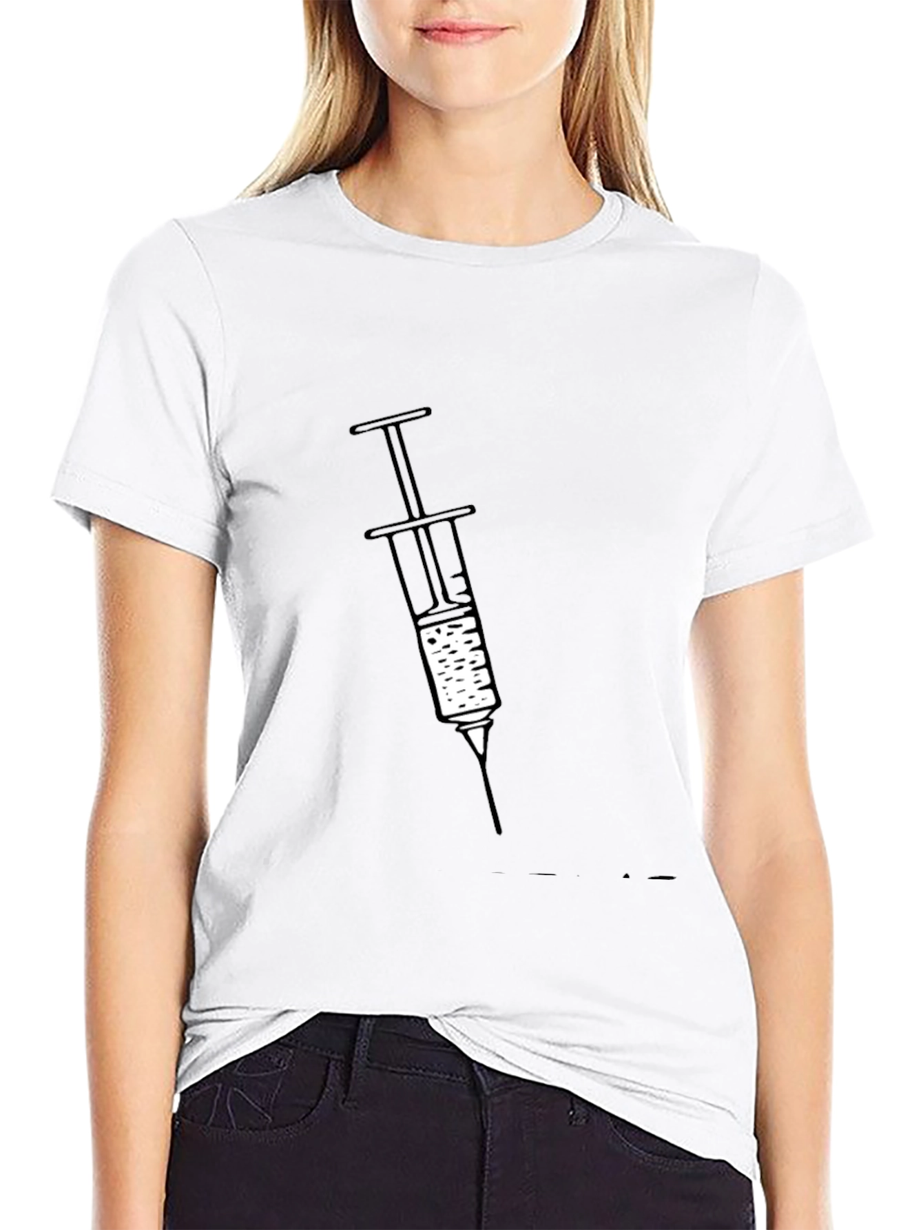 Syringe Graphic Black T-Shirt - Unique Novelty Tee