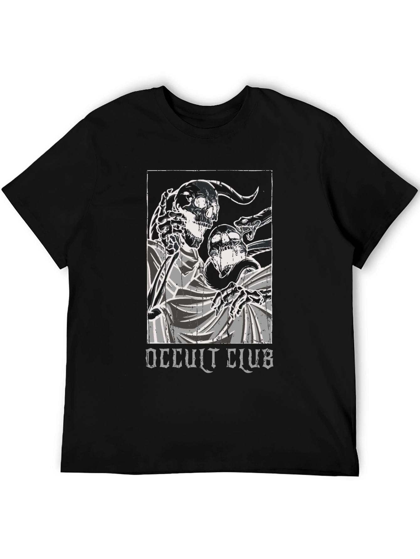 Occult Club Graphic Print Black T-Shirt
