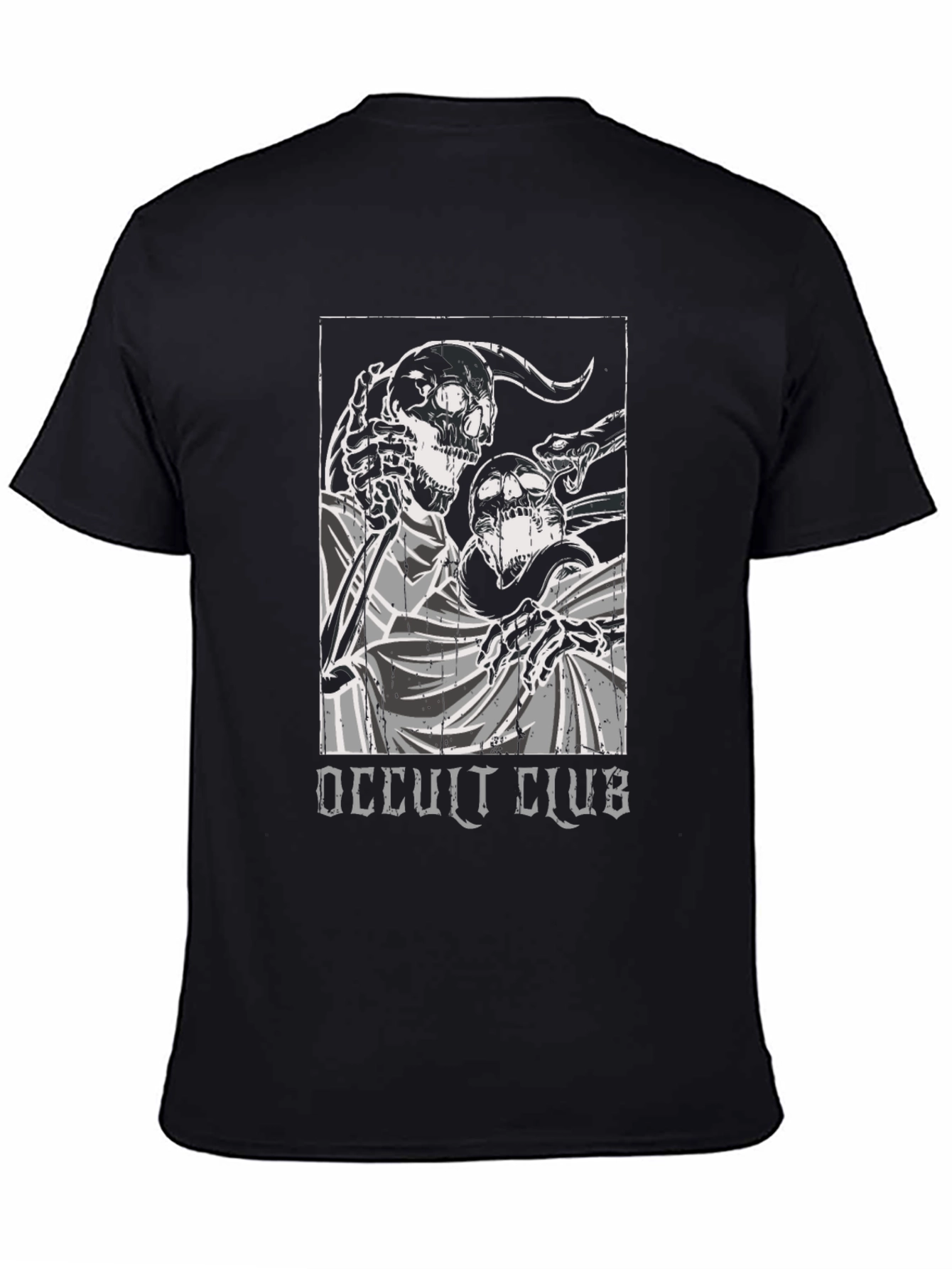 Occult Club Graphic Print Black T-Shirt
