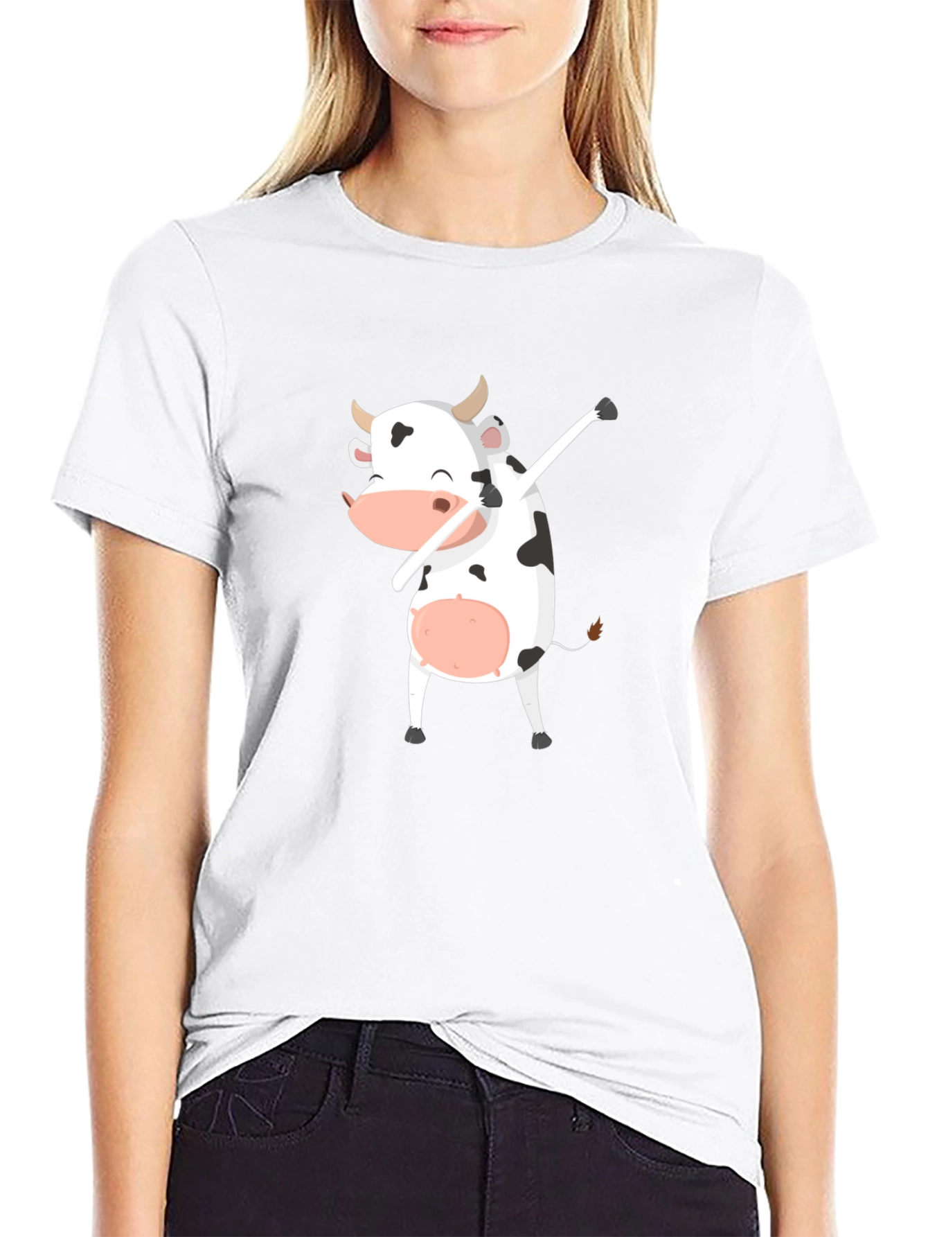 Dabbing Cow Graphic Tee - Unisex Black T-Shirt