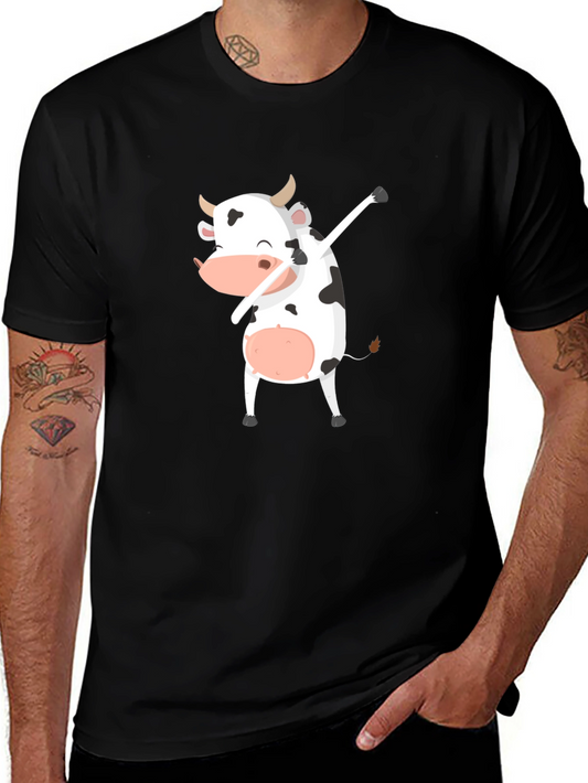 Dabbing Cow Graphic Tee - Unisex Black T-Shirt