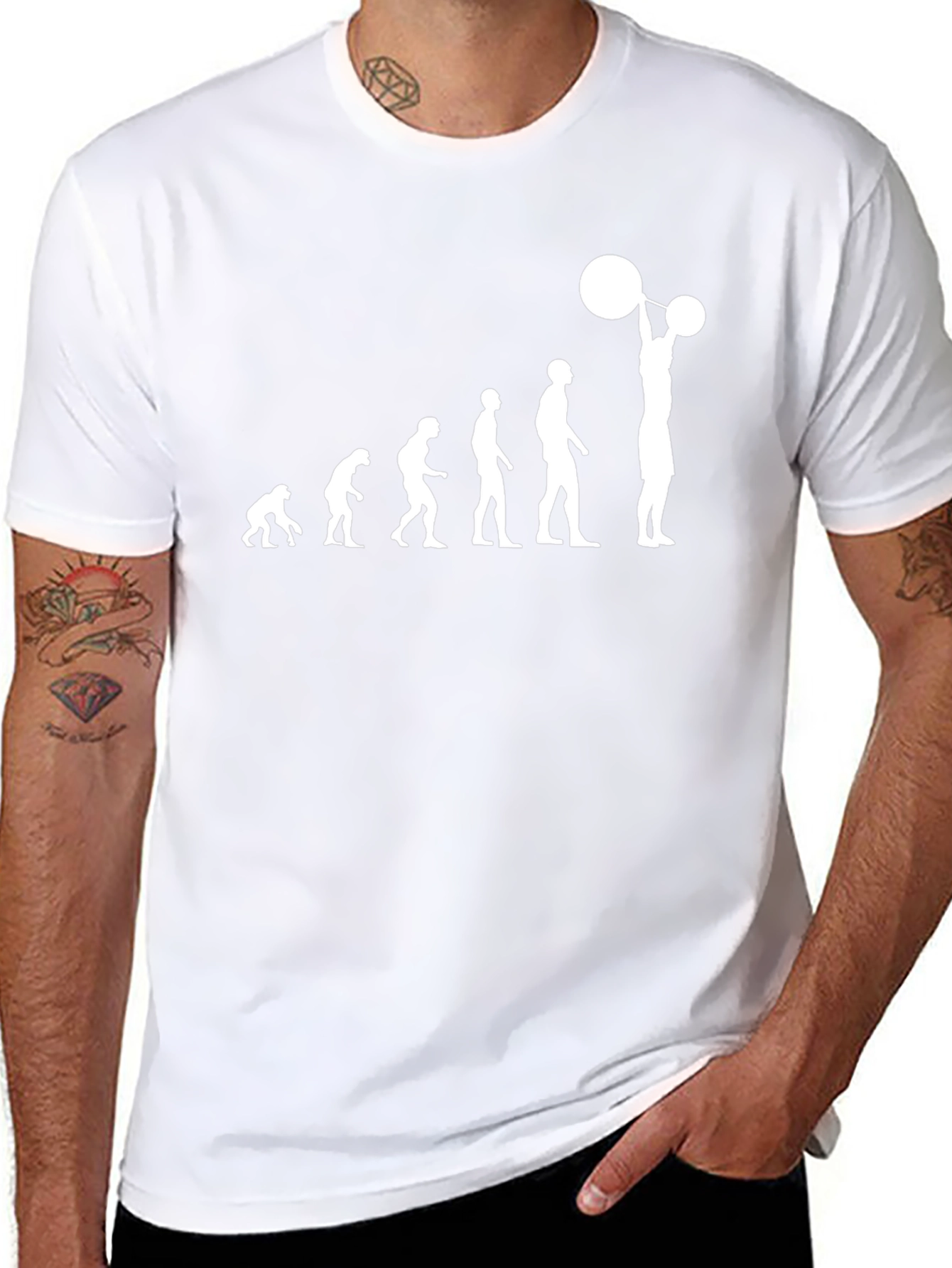 Evolution Weightlifting Graphic Tee - Black Cotton T-Shirt