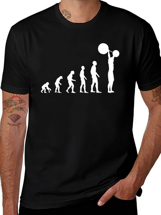 Evolution Weightlifting Graphic Tee - Black Cotton T-Shirt